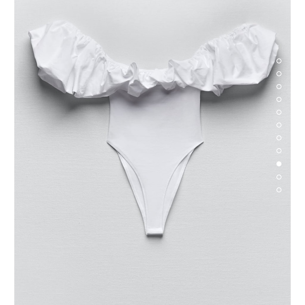 Zara White Bodysuit Size M